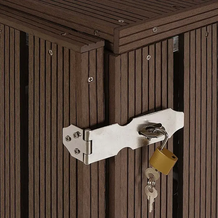 Proregal Mülltonnenbox XL 1er-/2er-WPC - Stahl, Braun, Geeignet für Anzahl Mülltonnen: 2 Stk.