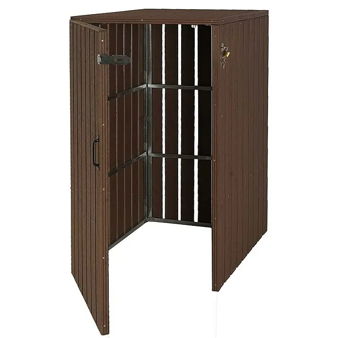 Proregal Mülltonnenbox XL 1er-/2er-WPC - Stahl, Braun, Geeignet für Anzahl Mülltonnen: 2 Stk.