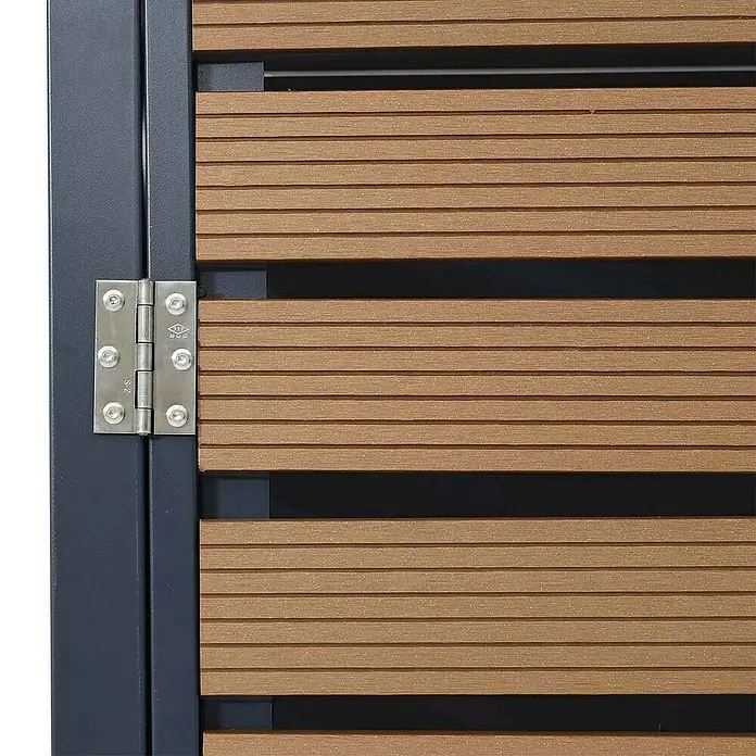 Proregal Mülltonnenbox 3er mit Pflanzkasten - Metall, Teak-Optik, Geeignet für Anzahl Mülltonnen: 3 Stk.