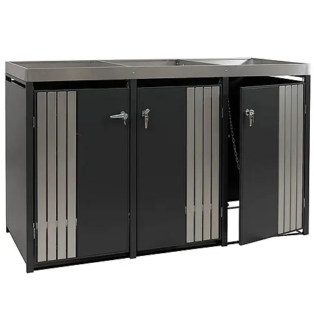 Proregal  Mülltonnenbox 3er mit Pflanzkasten