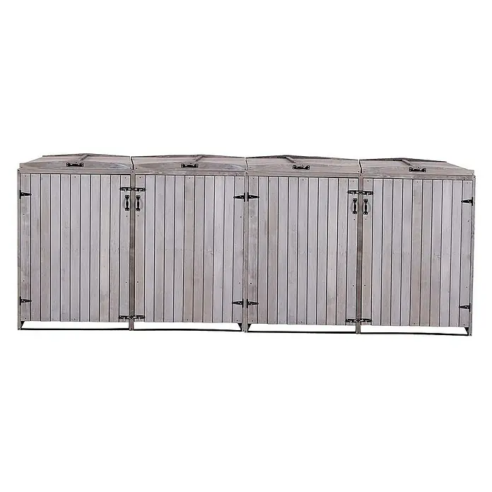 Proregal Mülltonnenbox XL 4er-/8er - Holz, Anthrazit-Grau, Geeignet für Anzahl Mülltonnen: 4 Stk.