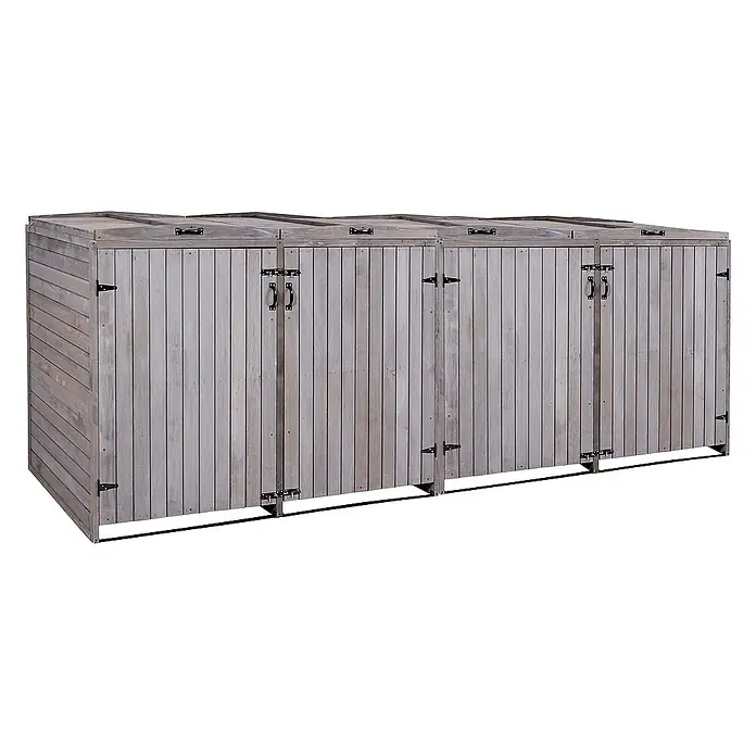 Proregal Mülltonnenbox XL 4er-/8er - Holz, Anthrazit-Grau, Geeignet für Anzahl Mülltonnen: 4 Stk.