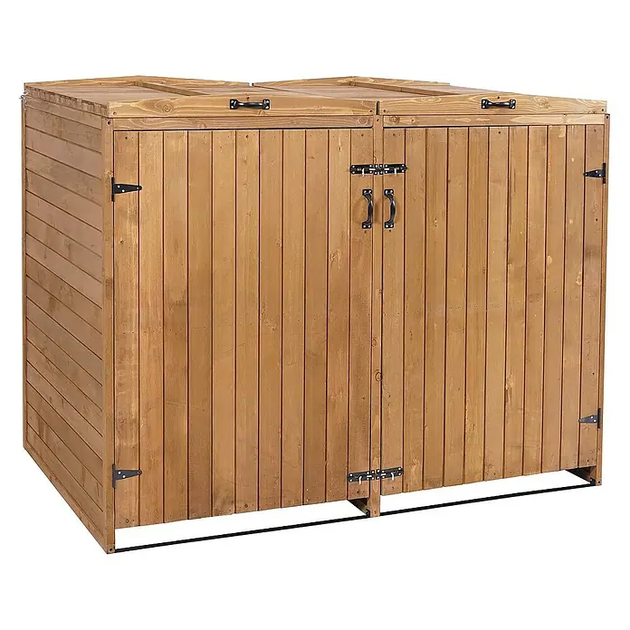 Proregal Mülltonnenbox XL 2er-/4er - Holz, Braun, Geeignet für Anzahl Mülltonnen: 4 Stk.