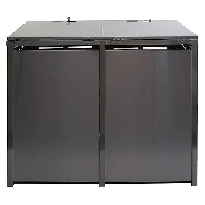 Proregal Mülltonnenbox 2er - 134 x 84 cm, Metall, Braun, Geeignet für Anzahl Mülltonnen: 2 Stk.