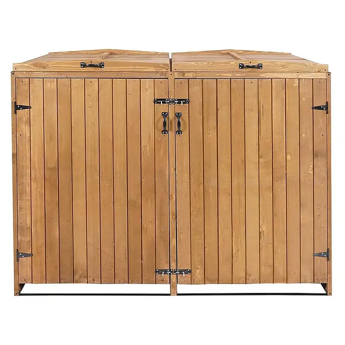 Proregal Mülltonnenbox XL 2er-/4er - Holz, Braun, Geeignet für Anzahl Mülltonnen: 4 Stk.