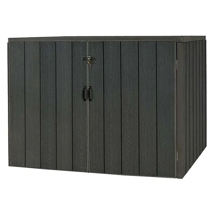 Proregal Mülltonnenbox XL 2er-/4er-WPC - Stahl, Grau, Geeignet für Anzahl Mülltonnen: 4 Stk.