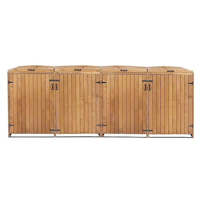 Proregal Mülltonnenbox XL 4er-/8er - Holz, Braun, Geeignet für Anzahl Mülltonnen: 4 Stk.