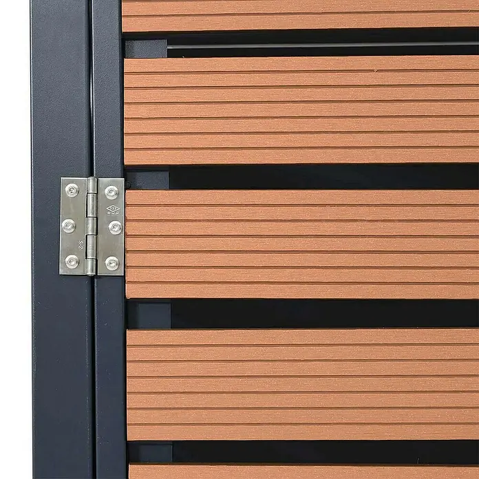 Proregal Mülltonnenbox 3er - 205 x 84 cm, Metall, Teak-Optik, Geeignet für Anzahl Mülltonnen: 3 Stk.