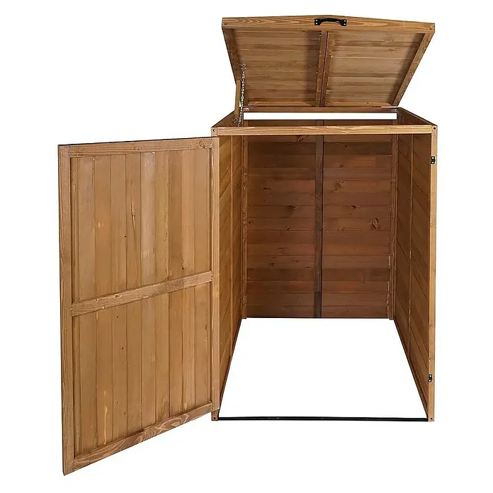 Proregal Mülltonnenbox XL 1er-/2er - Holz, Braun, Geeignet für Anzahl Mülltonnen: 2 Stk.