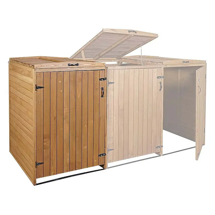 Proregal Mülltonnenbox XL 1er-/2er - Holz, Braun, Geeignet für Anzahl Mülltonnen: 2 Stk.