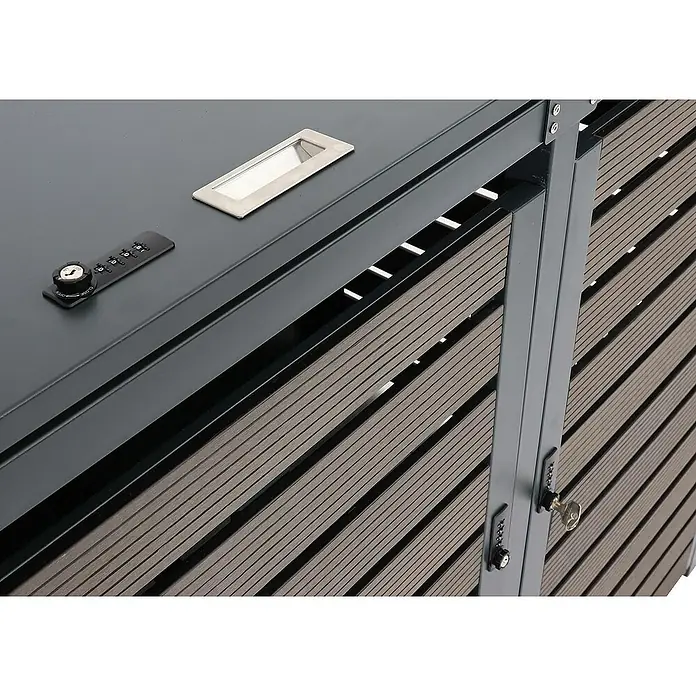 Proregal Mülltonnenbox 4er - 264 x 84 cm, Metall, Anthrazit, Geeignet für Anzahl Mülltonnen: 4 Stk.