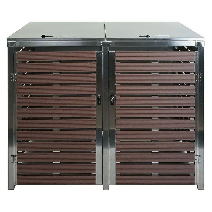 Proregal Mülltonnenbox XL 2er/4er - Metall, Braun, Geeignet für Anzahl Mülltonnen: 4 Stk.