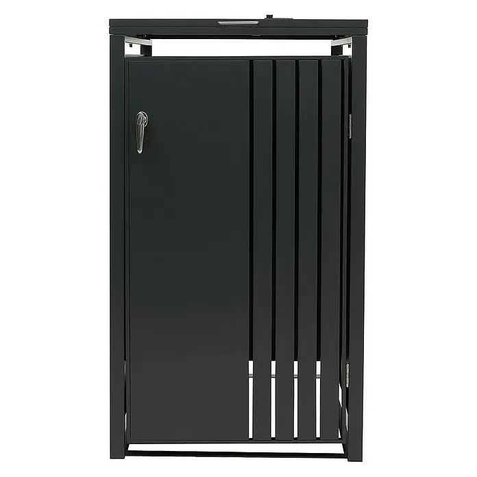 Proregal Mülltonnenbox 1er mit Deckel - Stahl, Anthrazit, Geeignet für Anzahl Mülltonnen: 1 Stk.