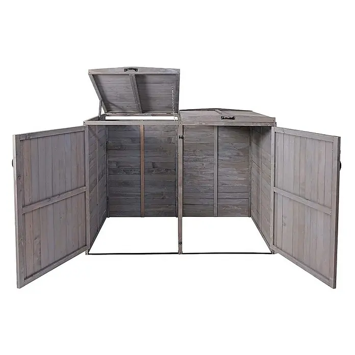 Proregal Mülltonnenbox XL 2er-/4er - Holz, Anthrazit-Grau, Geeignet für Anzahl Mülltonnen: 4 Stk.