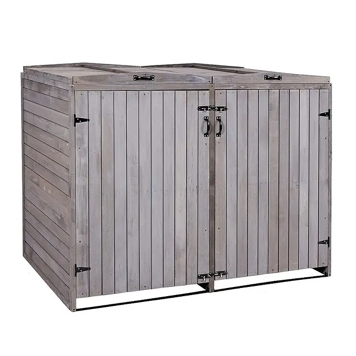 Proregal Mülltonnenbox XL 2er-/4er - Holz, Anthrazit-Grau, Geeignet für Anzahl Mülltonnen: 4 Stk.