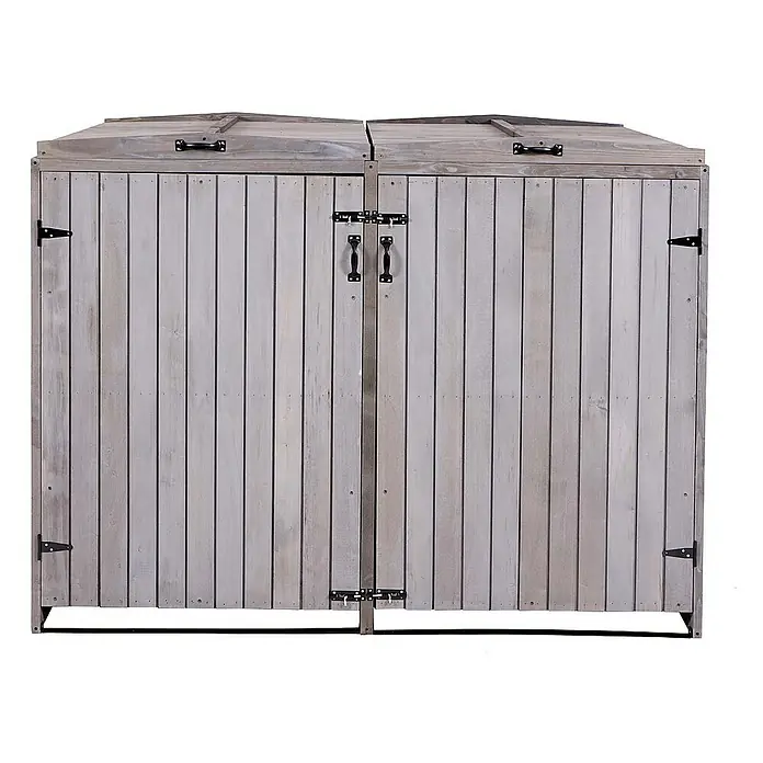 Proregal Mülltonnenbox XL 2er-/4er - Holz, Anthrazit-Grau, Geeignet für Anzahl Mülltonnen: 4 Stk.