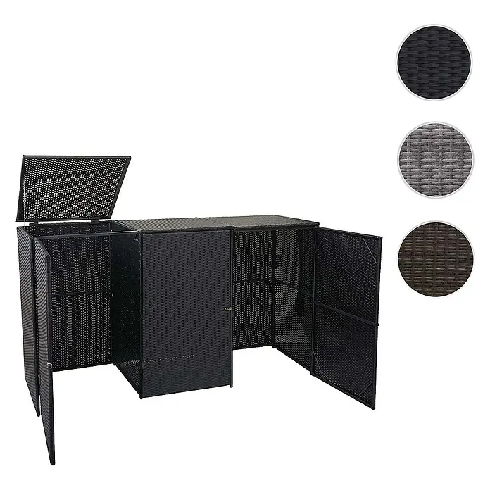 Proregal Mülltonnenbox 3er - Kunststoff, Grau, Geeignet für Anzahl Mülltonnen: 3 Stk.