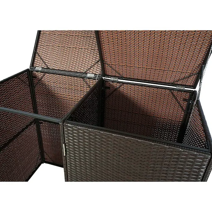 Proregal Mülltonnenbox 2er - Kunststoff, Braun, Geeignet für Anzahl Mülltonnen: 2 Stk.