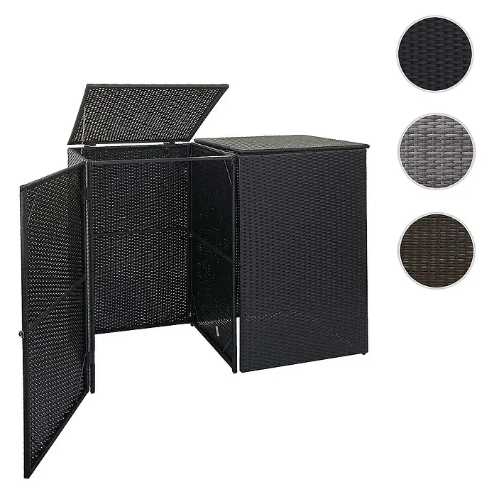 Proregal Mülltonnenbox 2er - Kunststoff, Braun, Geeignet für Anzahl Mülltonnen: 2 Stk.