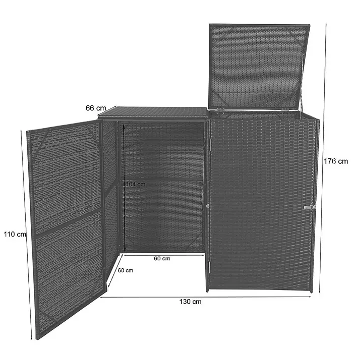Proregal Mülltonnenbox 2er - Kunststoff, Braun, Geeignet für Anzahl Mülltonnen: 2 Stk.