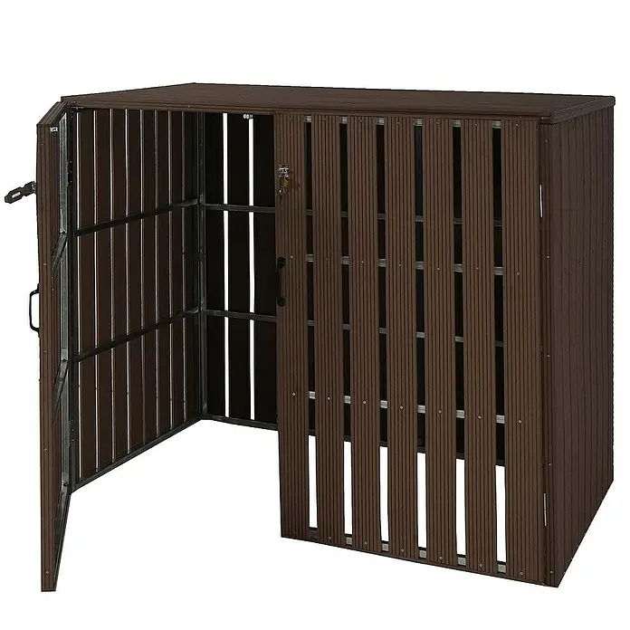 Proregal Mülltonnenbox XL 2er-/4er-WPC - Stahl, Braun, Geeignet für Anzahl Mülltonnen: 4 Stk.