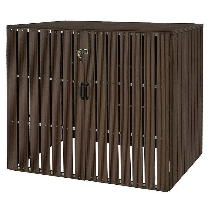 Proregal Mülltonnenbox XL 2er-/4er-WPC - Stahl, Braun, Geeignet für Anzahl Mülltonnen: 4 Stk.