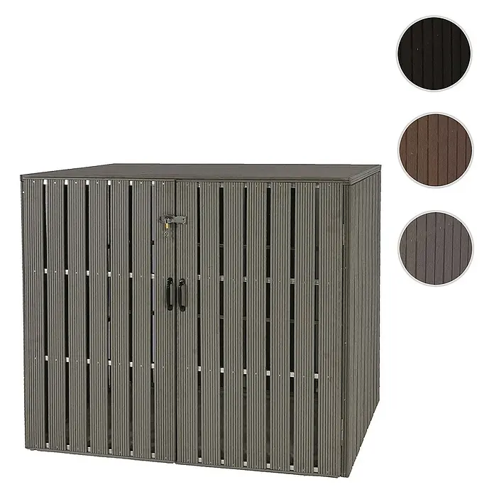 Proregal Mülltonnenbox XL 2er-/4er-WPC - Stahl, Braun, Geeignet für Anzahl Mülltonnen: 4 Stk.