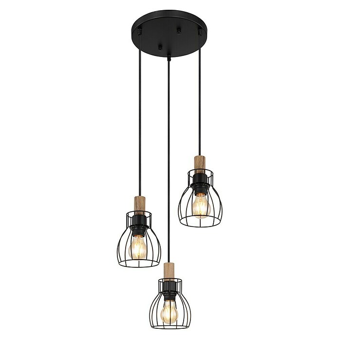 Globo Pendelleuchte Mina (40 W, Schwarz/Braun, E27, Ø x H: 355 cm x 1 200 mm) | BAUHAUS