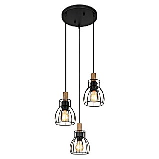 Globo Pendelleuchte Mina (40 W, Schwarz/Braun, E27, Ø x H: 355 cm x 1 200 mm)
