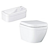 Hangend toiletset Grohe Euro Hangend toiletset + Euro Fontein (Voorzien van standaardglazuur, Spoelvorm: Diep, Wit) | BAUHAUS