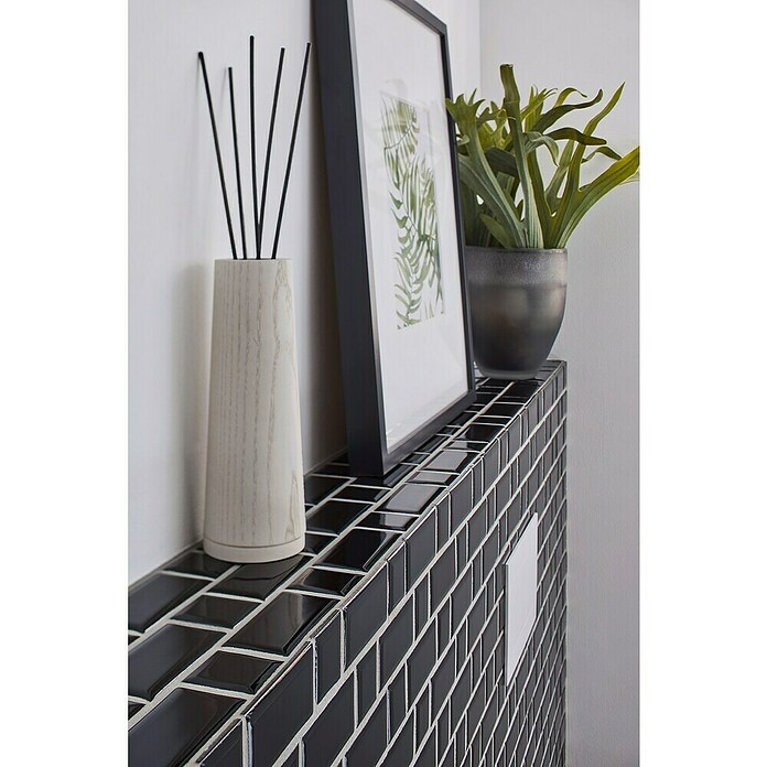 Mozaik pločica Metro Uni CG M02BM  (29,4 x 29,1 cm, Crne boje, Sjaj) | BAUHAUS