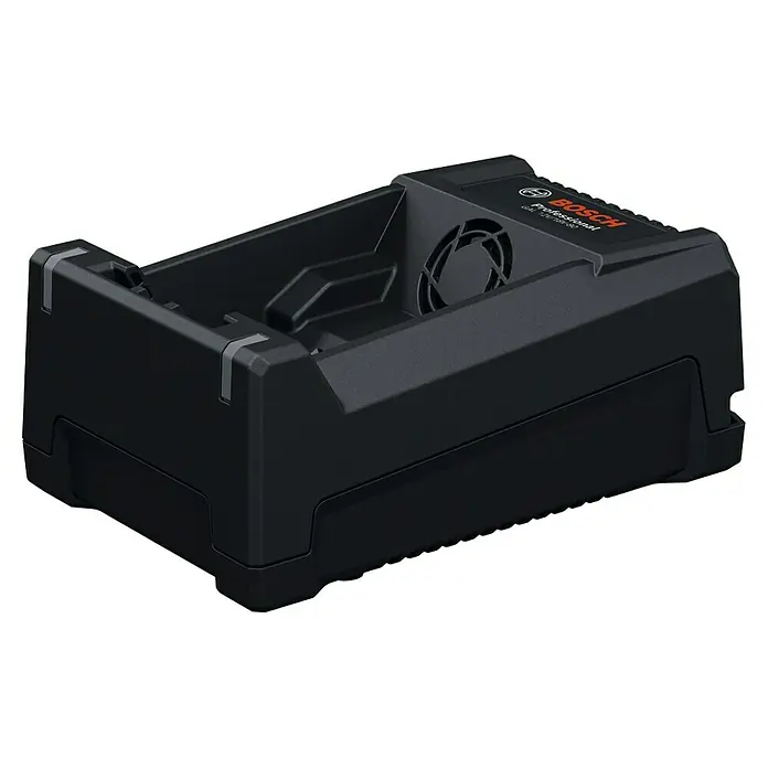Bosch Professional AMPShare 18V Akku-Schnellladegerät GAL 12V/18V-80 - 18 V - Ein schwarzes Bosch Professional GAL 12V-160 Ladegerät, das entwickelt wurde, um Akkus effizient aufzuladen und die Lebensdauer zu verlängern.