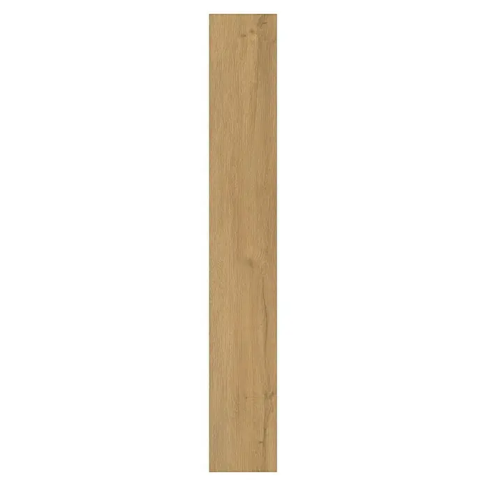 Vinylbodenmuster SPC Solar TS - 296 x 195 x 4,3 mm, Landhausdiele - Nahaufnahme eines einzelnen, beigen Holzbretts, das für Bodenbeläge oder Wandverkleidungen verwendet werden kann und eine natürliche Holzstruktur zeigt.