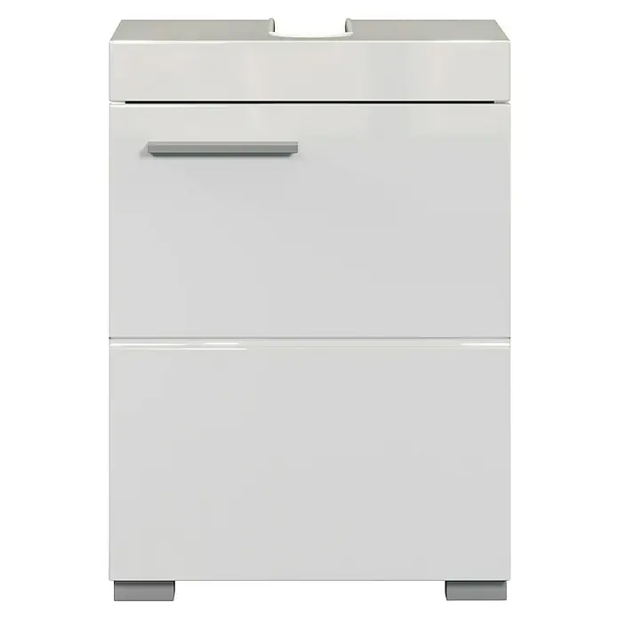 Trendteam Bea Waschtischunterschrank - B x T x H: 40 x 34 x 56 cm, Weiß - Modernes Badezimmer-Waschbeckenunterschrank in Weiß mit zwei Schubladen und minimalistischem Design. Ideal für ein stilvolles Badezimmer.