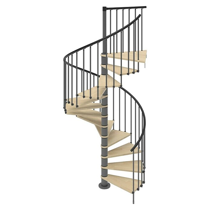 Scrigno Escalera de caracol Loop (Antracita/Beige, Diámetro: 120 cm, Altura de planta: 267 cm - 312 cm) | BAUHAUS