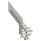 Scrigno Escalera principal Lumina L (65 cm, 1/4 espiral izquierda, Altura de planta: 241 cm - 289 cm, Antracita/Blanco) | BAUHAUS