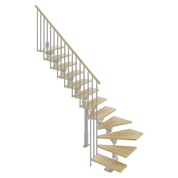 Scrigno Escalera principal Lumina L (Plata/Beige, 95 cm, 1/4 espiral izquierda, Altura de planta: 241 cm - 289 cm) | BAUHAUS