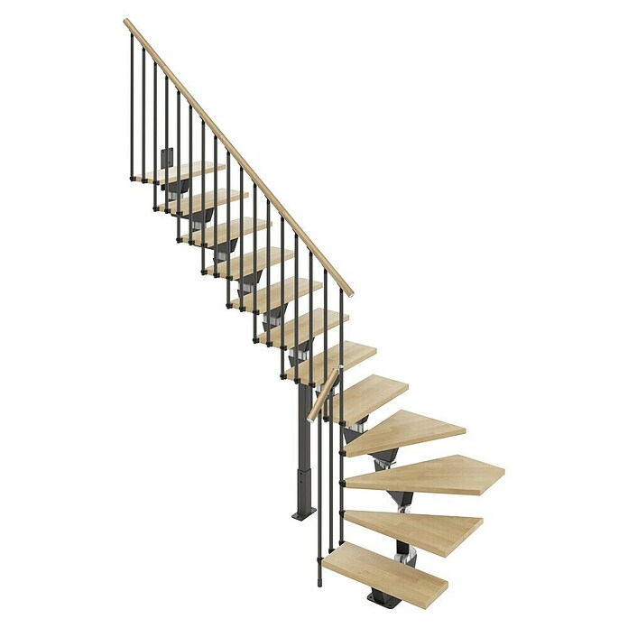 Scrigno Escalera principal Lumina L (Antracita/Beige, 95 cm, 1/4 espiral izquierda, Altura de planta: 241 cm - 289 cm) | BAUHAUS