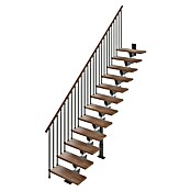Scrigno Escalera principal Lumina Recta (85 cm, Recto, Altura de planta: 241 cm - 289 cm, Antracita/Nogal) | BAUHAUS