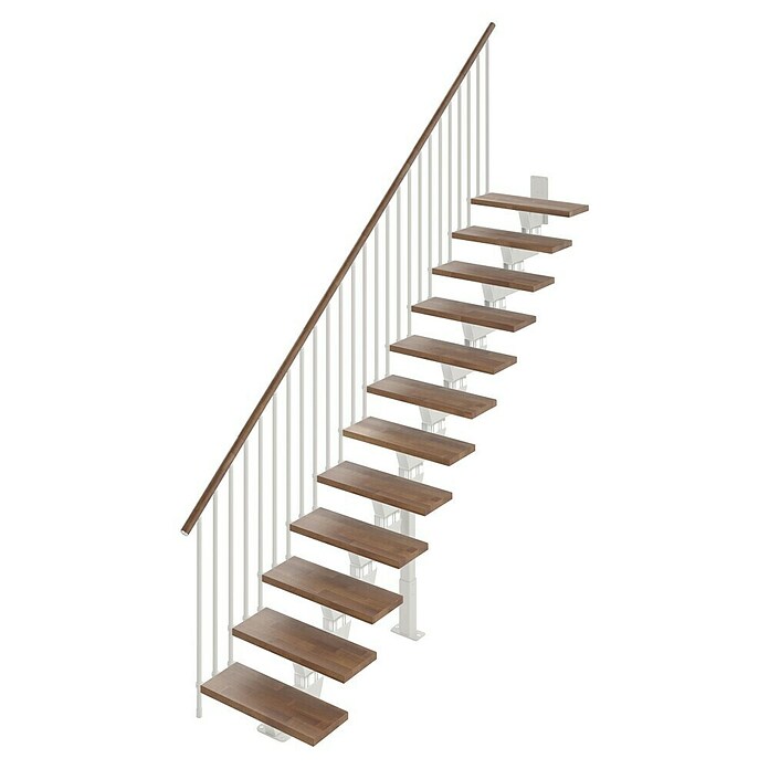 Scrigno Escalera principal Lumina Recta (Blanco/Nogal, 85 cm, Recto, Altura de planta: 241 cm - 289 cm) | BAUHAUS