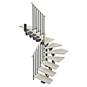 Scrigno Escalera principal Lumina U (75 cm, 1/4 espiral izquierda, Altura de planta: 241 cm - 289 cm, Antracita/Blanco) | BAUHAUS