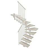 Scrigno Escalera principal Lumina U (95 cm, 1/4 espiral izquierda, Altura de planta: 241 cm - 289 cm, Blanco/Blanco) | BAUHAUS