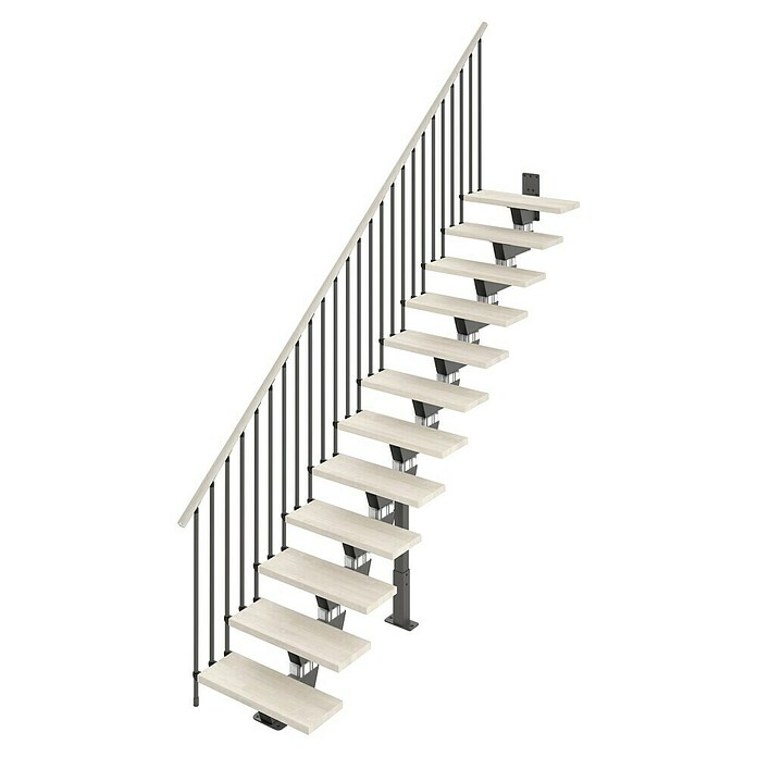 Scrigno Escalera principal Lumina Recta (Antracita/Blanco, 95 cm, Recto, Altura de planta: 241 cm - 289 cm) | BAUHAUS