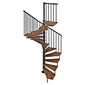 Scrigno Escalera de caracol Quadra (Antracita/Nogal, Diámetro: 140 cm, Altura de planta: 267 cm - 312 cm) | BAUHAUS