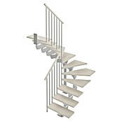 Scrigno Escalera principal Lumina U (75 cm, 1/4 espiral izquierda, Altura de planta: 241 cm - 289 cm, Plata/Blanco) | BAUHAUS