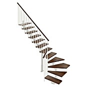 Scrigno Escalera principal Lumina L (75 cm, 1/4 espiral izquierda, Altura de planta: 241 cm - 289 cm, Blanco/Nogal) | BAUHAUS