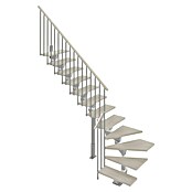 Scrigno Escalera principal Lumina L (95 cm, 1/4 espiral izquierda, Altura de planta: 241 cm - 289 cm, Plata/Blanco) | BAUHAUS