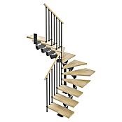 Scrigno Escalera principal Lumina U (65 cm, 1/4 espiral izquierda, Altura de planta: 241 cm - 289 cm, Antracita/Beige) | BAUHAUS