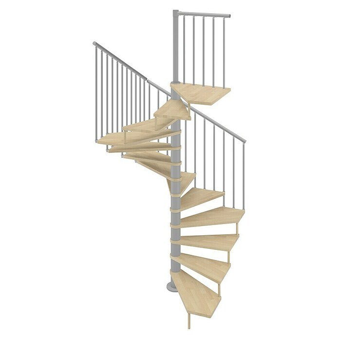 Scrigno Escalera de caracol Quadra (Diámetro: 180 cm, Altura de planta: 267 cm - 312 cm, Plata/Beige) | BAUHAUS