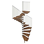 Scrigno Escalera de caracol Quadra (Diámetro: 120 cm, Altura de planta: 267 cm - 312 cm, Blanco/Nogal) | BAUHAUS
